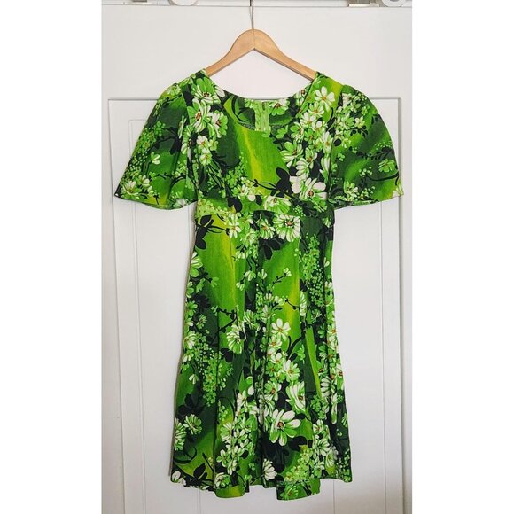 Vintage 1960s Floral Dress with Shash Size 8 US - Picture 1 of 2